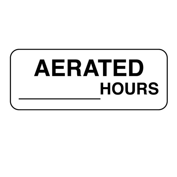 Aerate _ Hours 7/8 x 2-1/4 White w/Black